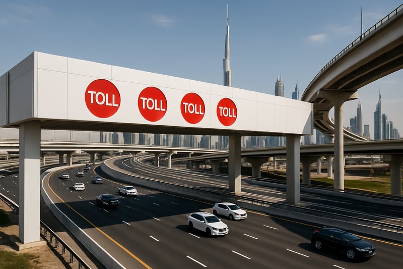 Modern toll road infrastructure in Dubai