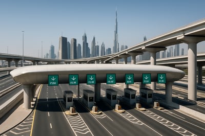 Modern toll road infrastructure in Dubai